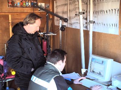 Das Wettkampfb�ro mit Thorsten und Kristoffer